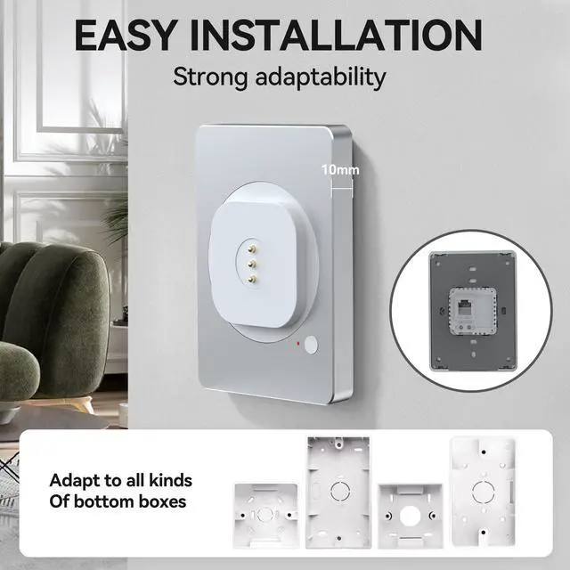 Alt view image 3 of 5 - EMONITA Magnetic Wall Mount with Charging Case A8 for iPad (10th Generation) 10.9-Inch. PoE and DC up to 18W Quick Charge, Strong Magnets, 360 Rotation