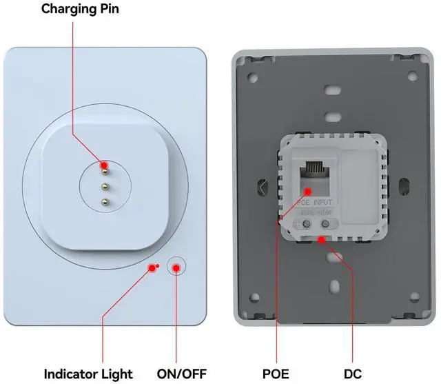 Alt view image 4 of 5 - EMONITA Magnetic Wall Mount with Charging Case A8 for iPad (10th Generation) 10.9-Inch. PoE and DC up to 18W Quick Charge, Strong Magnets, 360 Rotation