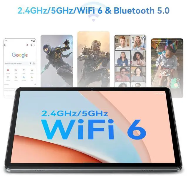 Alt view image 3 of 5 - Blackview Tab 70 WiFi 2024 Android 14 Tablet, 12(4+8) GB+64GB 1TB Expand, Wi-Fi 6 Model, 10.1 inch Tablet with HD+IPS Display, 6580mAh, Dual Speakers and Camera, BT5.0, Google GMS, 2.0GHz CPU, Gray