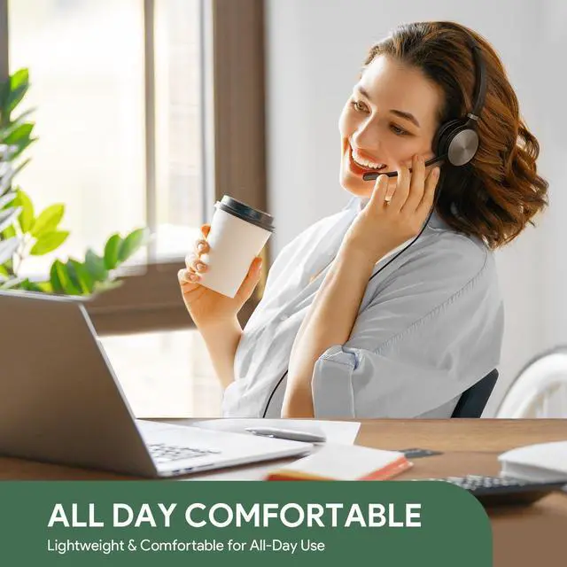 Alt view image 5 of 5 - Yealink UH36 Professional USB Headset, Wired Headphones for Computer PC Laptop Work Headset with Noise Canceling Mic for Call and Musicfor Teams Certified, Stereo,3.5mm Jack/USB Connection