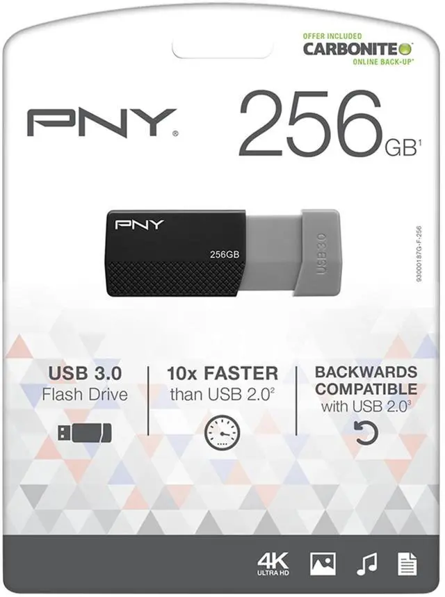 Main image of PNY USB 3.0 Flash Drive, 256GB, Assorted Colors, P-FD256ELEDG