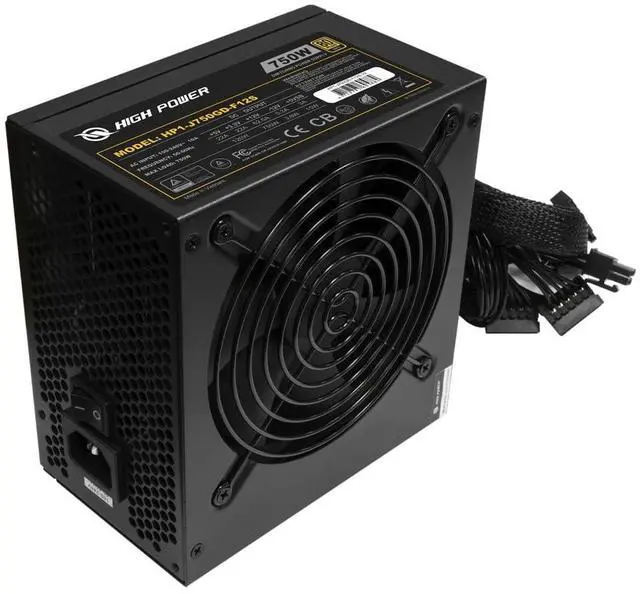 Main image of HIGH POWER 750W 80 Plus Gold Certified PC Power Supply ATX 3.0 Compatible & PCIe 5.0 Compliant, Active PFC with Whisper 120mm Fan for Quiet Operation, and Reliable Performance