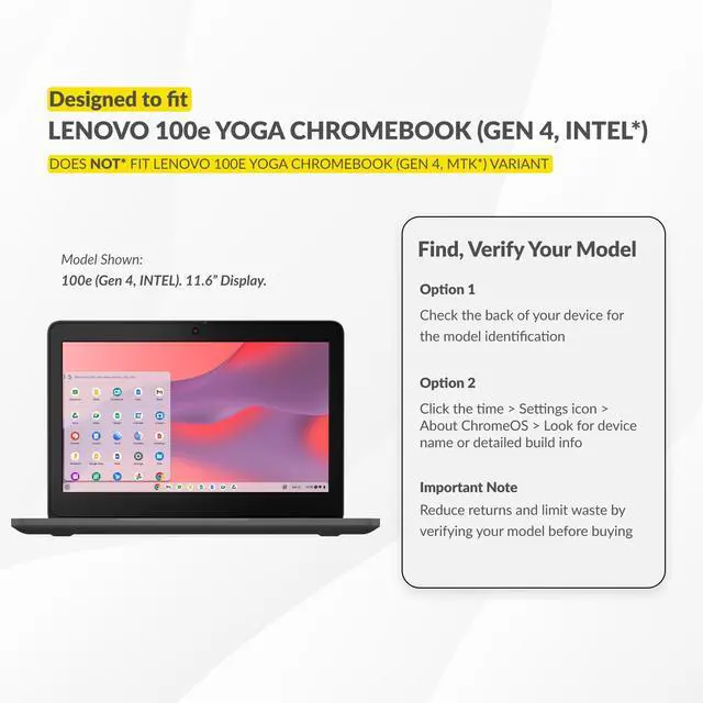 Alt view image 2 of 5 - UZBL Air Hard Shell Case for Lenovo 100e Gen 4 (Intel), Student-Proof K-12 Clear Hard Case (1-Pack)
