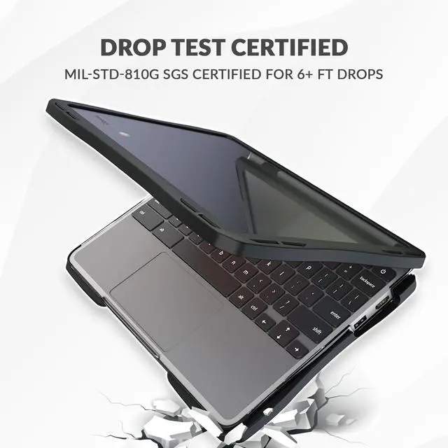 Alt view image 4 of 5 - UZBL Air Hard Shell Case for Lenovo 100e Gen 4 (Intel), Student-Proof K-12 Clear Hard Case (1-Pack)