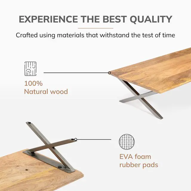 Alt view image 2 of 5 - Anji Mountain Monitor Stand - Desktop Organizer & Laptop Riser, Ergonomic Monitor Riser, Space-Saving Monitor Stand for Desk, Durable Construction, Easy Assembly, Ideal for Home & Office,Natural