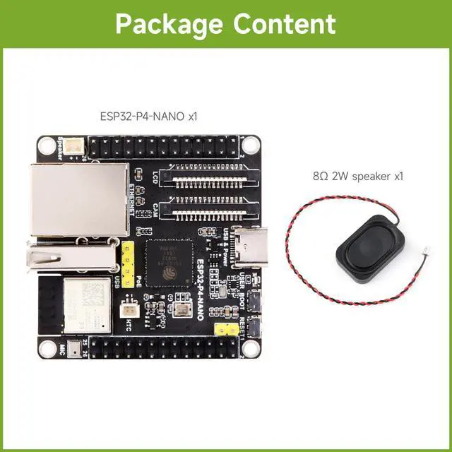 Alt view image 2 of 5 - waveshare ESP32-P4-NANO High-Performance Development Board, Based On ESP32-P4 Chip with RISC-V Dual-core and Single-core Processors, Bundle with Speaker (2 Items)