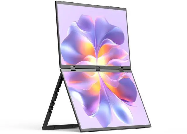 Main image of waveshare 18.5inch Dual-Screen Portable Monitor, Supports Windows/MacOS, Dual-1080p High Definition Foldable Screen, 100% SRGB, 178° Wide Viewing Angle, Built-in Gravity Sensor, Hi-Fi Speaker