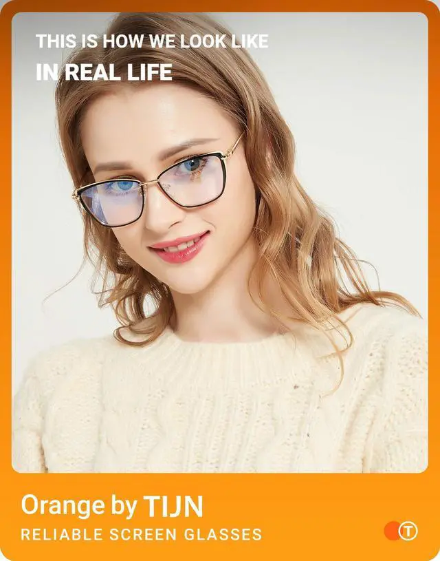 Alt view image 2 of 5 - TIJN Stylish Cateye Metal Blue Light Blocking Glasses Lightweight Eyeglasses for Women Men(Ginevra)