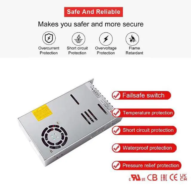Alt view image 3 of 5 - LRS-600-5 600W 5V 100A Single Output Switching Power Supply, 90-302VAC/255-370VDC Input, 1U Low Profile, 5G Vibration Resistant, Industrial Automation, UL62368-1 Certified
