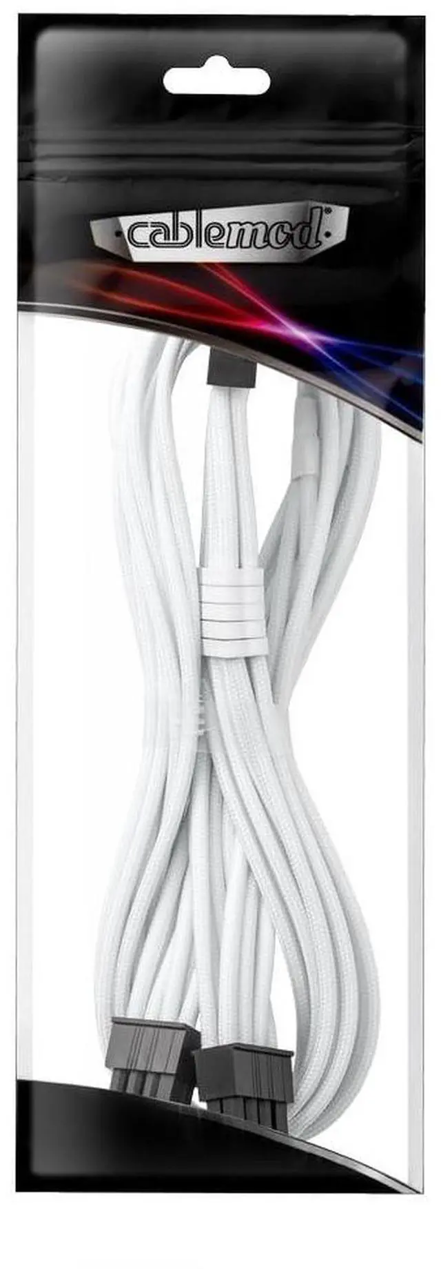Alt view image 4 of 4 - CableMod C-Series Pro ModFlex Sleeved 12V-2x6 12VHPWR 90° StealthSense PCIe Cable for Corsair Type 4 / Type 3 - Variant B (White, 16-pin to Dual 8-pin, 60cm)