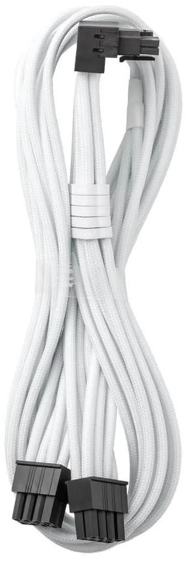 Main image of CableMod C-Series Pro ModFlex Sleeved 12V-2x6 12VHPWR 90° StealthSense PCIe Cable for Corsair Type 4 / Type 3 - Variant B (White, 16-pin to Dual 8-pin, 60cm)