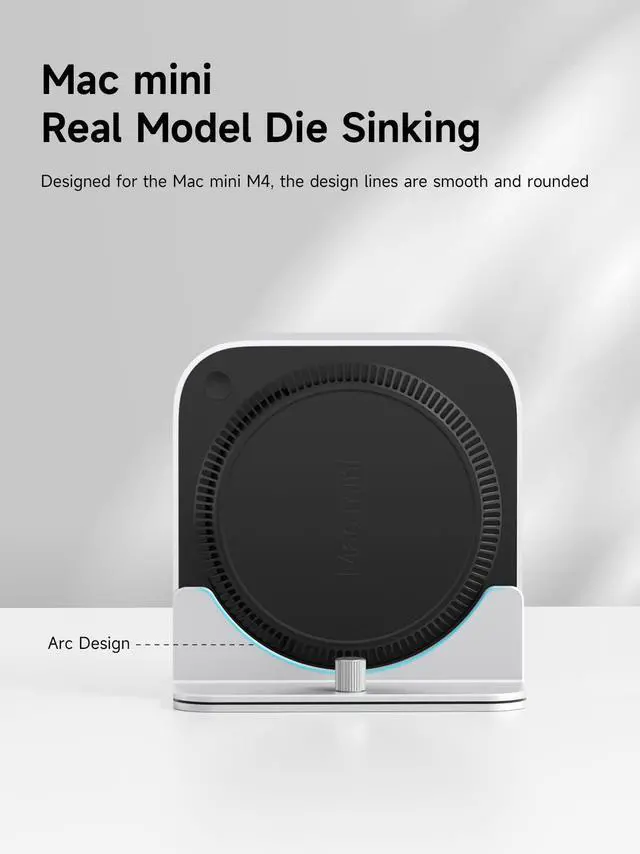 Alt view image 4 of 5 - Hagibis Vertical Stand for Mac Mini M4, Aluminum Alloy Laptop Stand Anti-Slip Computer Holder Desktop Stand Compatible with M4 Chip Mac Mini Pro