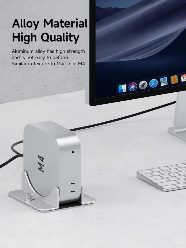 Alt view image 5 of 5 - Hagibis Vertical Stand for Mac Mini M4, Aluminum Alloy Laptop Stand Anti-Slip Computer Holder Desktop Stand Compatible with M4 Chip Mac Mini Pro