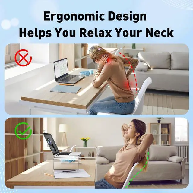 Alt view image 5 of 5 - AboveTEK Acrylic Monitor Stand, Clear Monitor Riser & 2-Tier Acrylic Monitor Stand, Premium Acrylic Stand for Home Office, PC TV Stand with Keyboard Storage Heavy Duty Desk Riser