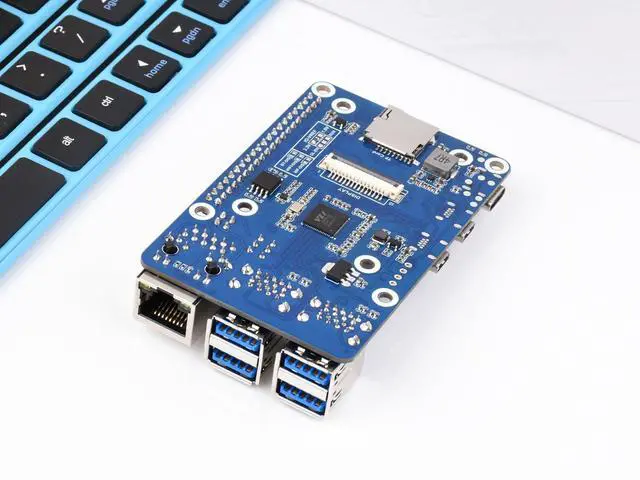 Alt view image 2 of 5 - Waveshare CM4 to Pi 4B Adapter - Compatible with Raspberry Pi 4B, CM4 Lite/eMMC series boards - USB 3.0, Ethernet - Linux