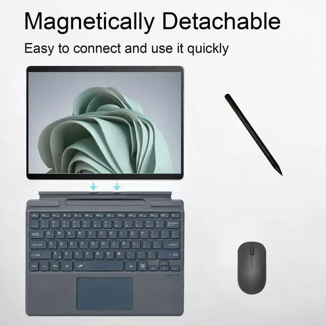 Alt view image 4 of 5 - mobee Type Cover for Microsoft Surface Pro 13 inch, Compatible with Surface Pro 13"(11th Edition) / Pro 11 / Pro 10 / Pro 9 / Pro 8 / Pro X, Slim Keyboard with Trackpad Mouse, Backlit, & Pen Holder