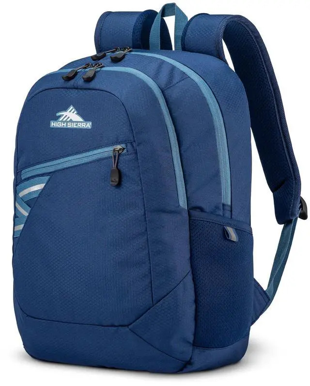 Main image of High Sierra Outburst 2.0 Carry-On Daypack Book Bag with Padded Laptop Tablet Sleeve, 360 Degree Reflectivity, Fits Most 15.6" Laptops, 28L, Graphite Blue/True Navy