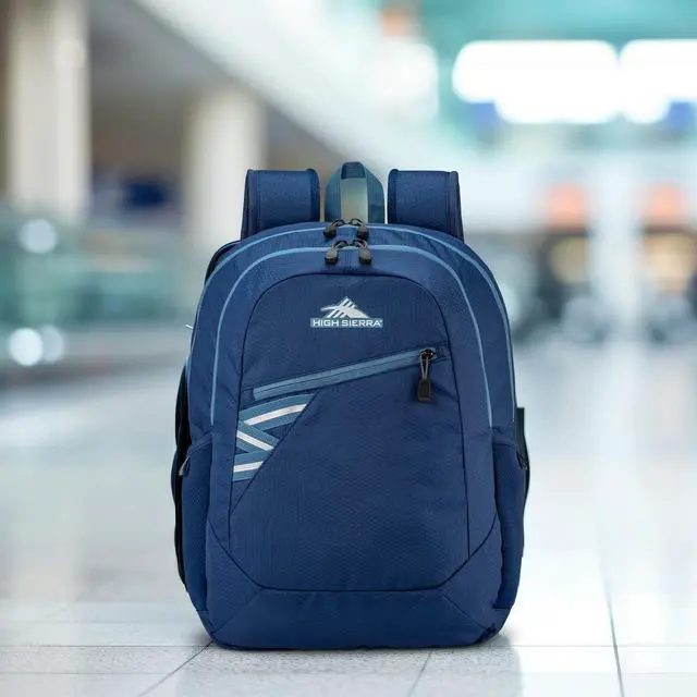Alt view image 4 of 5 - High Sierra Outburst 2.0 Carry-On Daypack Book Bag with Padded Laptop Tablet Sleeve, 360 Degree Reflectivity, Fits Most 15.6" Laptops, 28L, Graphite Blue/True Navy