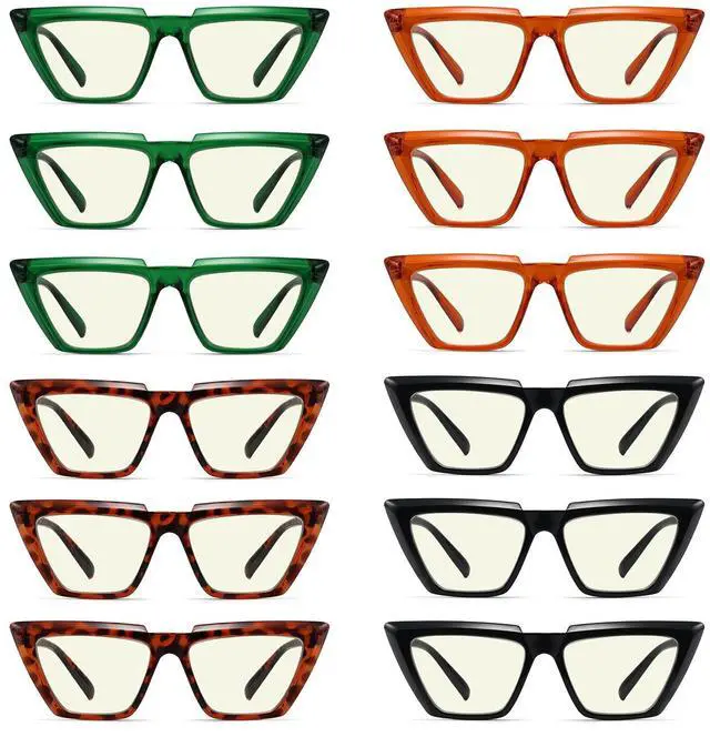 Main image of Eyekepper 12 Pack Blue Light Blocking Reading Glasses Funky Cat-Eye Computer Readers for Women +2.25