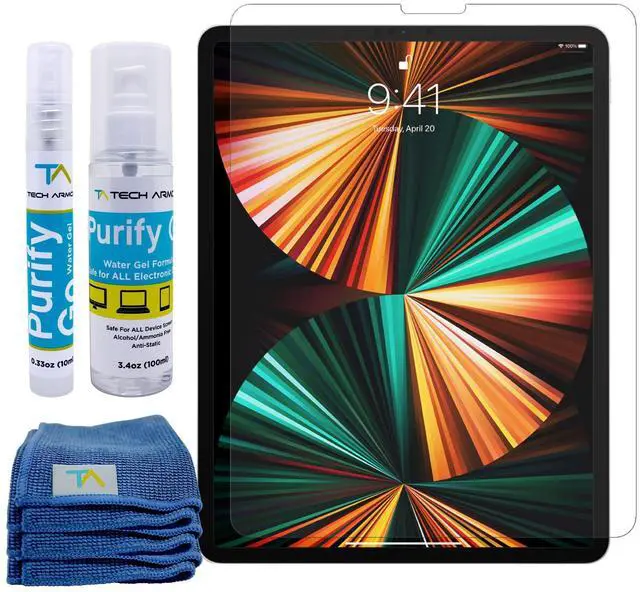 Main image of Tech Armor Bundle Protection for Apple NEW iPad Pro 12.9-inch 2021, 2020 - Screen Cleaner Kit [3.4oz + 0.8oz] Microfiber Cloths- Best for iPhones, iPads and Ballistic Glass Screen Protector 1 Pack
