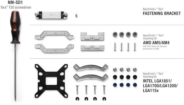 Alt view image 2 of 5 - Noctua NM-M1-MP78, CPU Cooler Mounting-Kit for AMD AM5/AM4 and Intel LGA1851/LGA1700/LGA1200