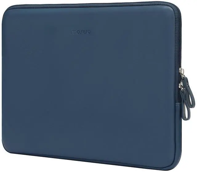 Main image of MOSISO Laptop Sleeve Bag 13 inch Compatible with MacBook Air 13.6 inch 2025-2022 M4 M3 M2/Air 13 inch 2022-2018 M1/Pro 13 2025-2016 M2 M1, PU Leather Padded Bag Waterproof Case, Peacock Blue
