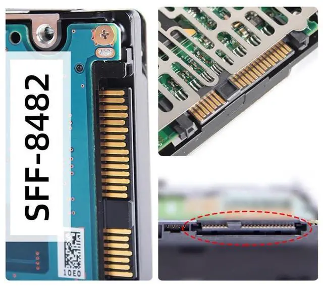 Alt view image 2 of 5 - xiwai SFF-8482 Connector SAS 29Pin to 7+15 22Pin SATA Hard Disk Drive Raid Adapter Card with Power Port and Chipset
