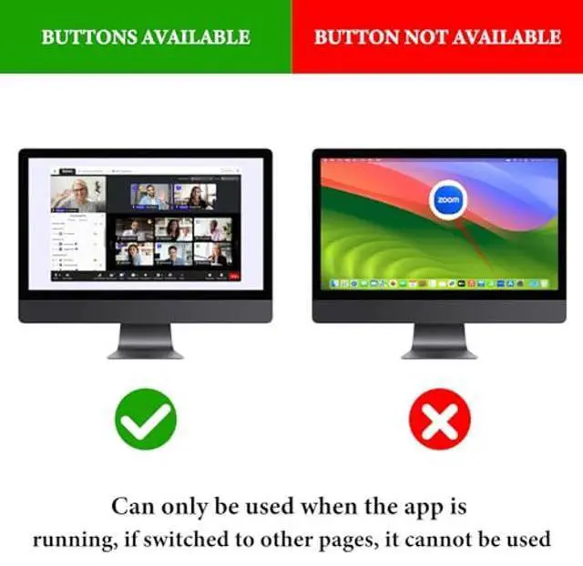 Alt view image 2 of 5 - Geekria RGB Meeting Mute Controller Compatible with macOS Microsoft Teams App, Mute/Unmute Mic Audio, Stop/Start Video, Mechanical Keyboard Buttons for Online Class, Conference (White)