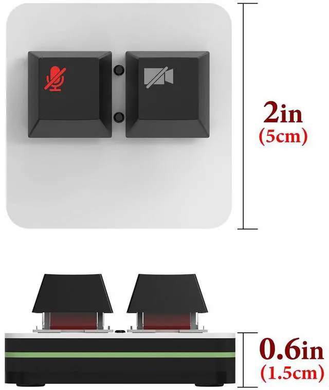 Alt view image 3 of 5 - Geekria RGB Meeting Mute Controller Compatible with macOS Microsoft Teams App, Mute/Unmute Mic Audio, Stop/Start Video, Mechanical Keyboard Buttons for Online Class, Conference (White)