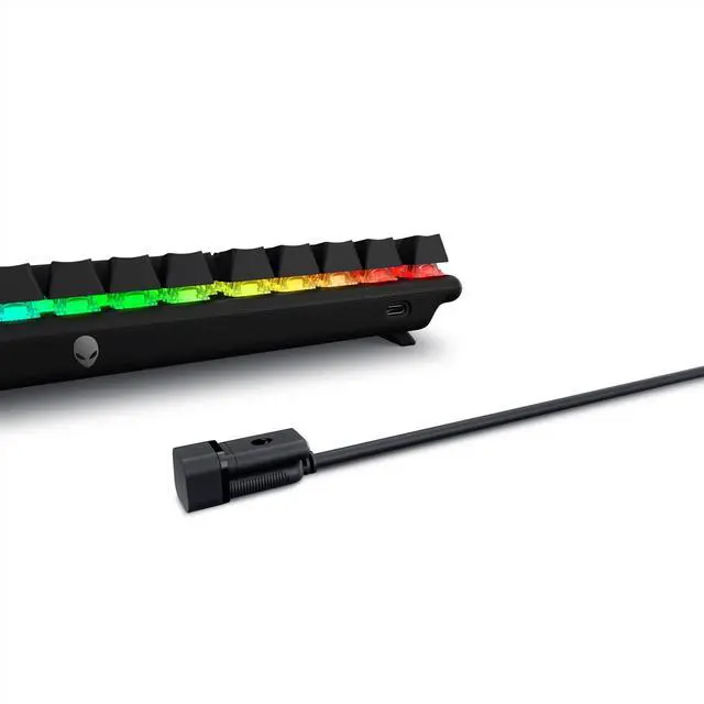 Alt view image 4 of 5 - Alienware Pro Wireless Gaming Keyboard - Bluetooth 5.1/2.4 GHz Radio Frequency Connectivity, Linear Mechanical, Hot-swappable switches, Tri mode connectivity, Adjustable Height - Dark Side of the Moon