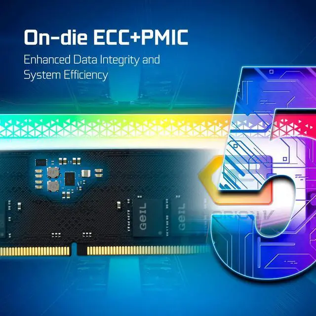 Alt view image 3 of 5 - GeIL Orion RGB DDR5 RAM, 32GB (16GBx2) 6000MHz 1.35V,Intel/AMD Compatible, High Speed Desktop Memory, Hardcore Immersive Gaming/Multimedia Content Creation/Quality Live Streaming (White)