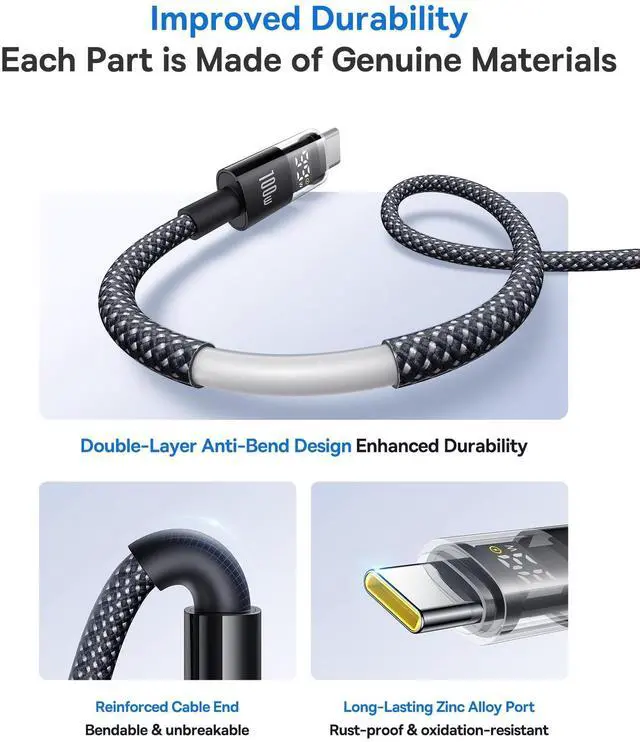 Alt view image 4 of 5 - Baseus USB C Cable 100W Qi2 Certified 15W Wireless Charger