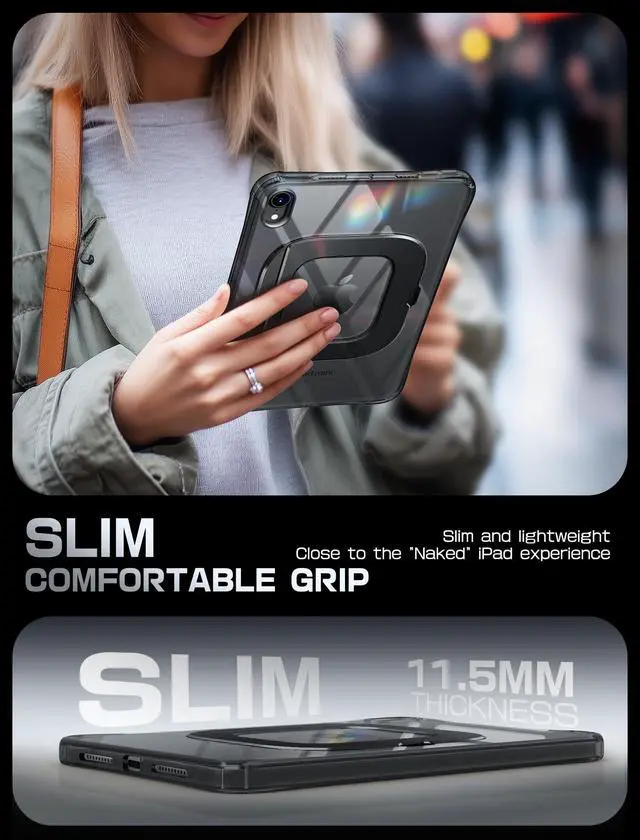 Alt view image 4 of 5 - SUPCASE for iPad Mini 7 A17 Pro 2024 Case with Stand (Unicorn Beetle Prism), [Anti-Scratch] [Support Apple Pencil Charging] Slim Protective Clear Cover for iPad Mini 7th/6th Generation 8.3 Inch, Black