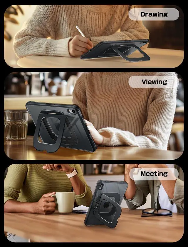 Alt view image 3 of 5 - SUPCASE for iPad Mini 7 A17 Pro 2024 Case with Stand (Unicorn Beetle Prism), [Anti-Scratch] [Support Apple Pencil Charging] Slim Protective Clear Cover for iPad Mini 7th/6th Generation 8.3 Inch, Black