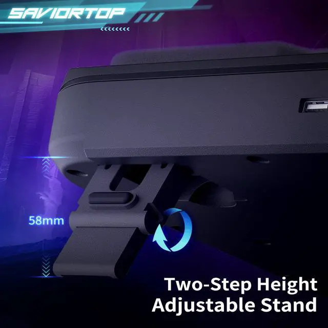 Alt view image 3 of 5 - Brook Saviortop Gaming Laptop Cooler, IC Core Cooling Pad with Advanced Turbo Fan, Fast Cooling for Laptops 10-19in, Adjustable Speed, Touch Control, USB-C & USB-A Ports, Compact & Portable Design