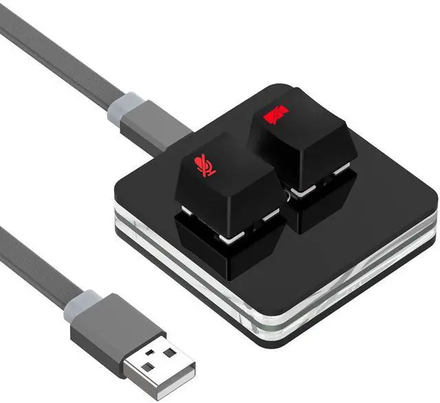 Main image of Geekria RGB Meeting Mute Controller Compatible with Windows Zoom App, Mute/Unmute Microphone Audio, Stop/Start Video, Mechanical Keyboard Buttons for Online Classroom, Conference (Black)