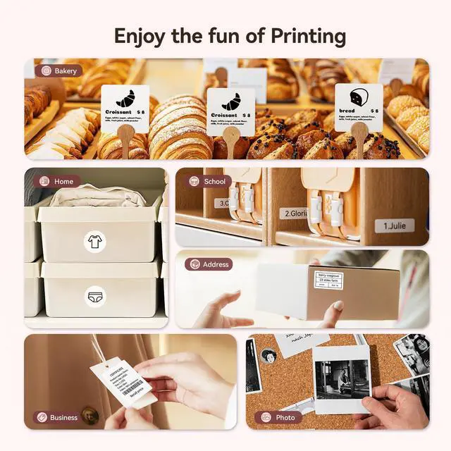 Alt view image 3 of 5 - NIIMBOT B21 Label Maker, Inkless Bluetooth Label Printer, 2 Inch Portable Thermal Sticker Machine for Small Business,Marson Jar, Logo, Clothing, Mailing, Candles & Jewelry, Ideal for Gifting, (Pink)