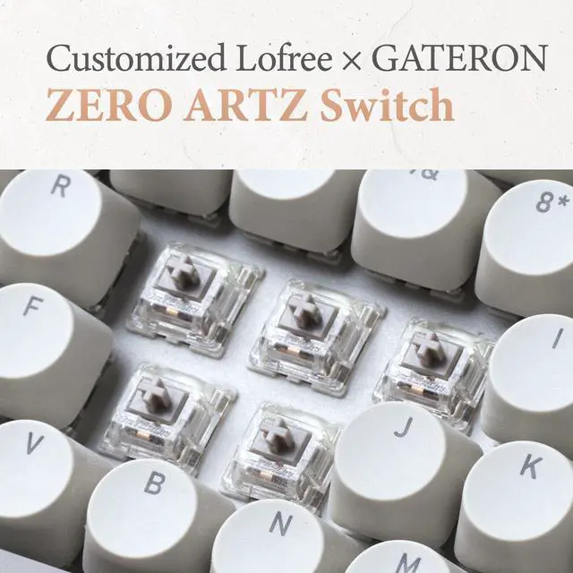Alt view image 5 of 5 - LOFREE Zero ARTZ Mechanical Keyboard with Terrazzo Mouse, 75% Rechargeable Hot-swappable Keyboards with 3 Types Connection for Windows, Mac OS, Linear Switches/Terrazzo Grey