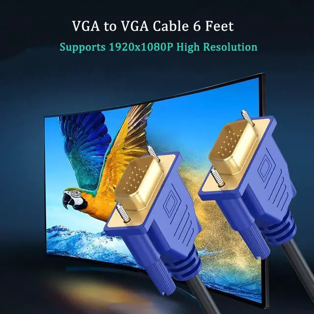 Alt view image 3 of 5 - UVOOI VGA to VGA Cable 6FT 5-Pack, VGA Cord Monitor Cable HD15 (SVGA) for Computer, Laptop, Projector, TV