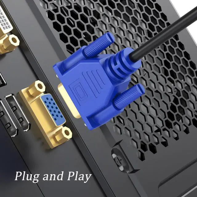 Alt view image 2 of 5 - UVOOI VGA to VGA Cable 6FT 5-Pack, VGA Cord Monitor Cable HD15 (SVGA) for Computer, Laptop, Projector, TV