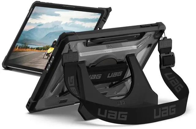 Main image of URBAN ARMOR GEAR UAG Designed for Microsoft Surface Pro 1st Edition 12" Case - Rugged Protective Cover with Multi-Angle Built-in Kickstand Pen Holder Hand Strap & Shoulder Strap, Plasma Ice/Black