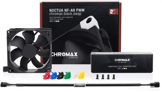 Alt view image 3 of 5 - Noctua NF-A9 PWM chromax.Black.swap, Premium Quiet Fan, 4-Pin (92mm, Black)