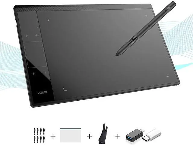 Alt view image 2 of 5 - VEIKK A30 V2 Drawing Tablet 10x6 Inch Graphics Tablet with Battery-Free Pen and 8192 Professional Levels Pressure with Extra 10pcs nibs