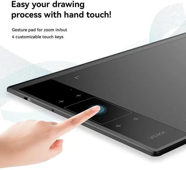 Alt view image 3 of 5 - VEIKK A30 V2 Drawing Tablet 10x6 Inch Graphics Tablet with Battery-Free Pen and 8192 Professional Levels Pressure with Extra 10pcs nibs