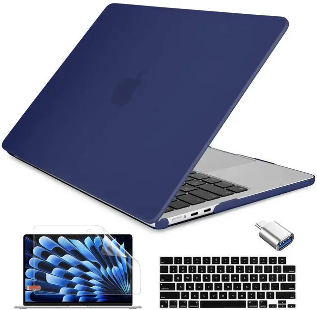 Main image of Batianda Compatible for M4 MacBook Air 15 inch Case 2025 2024 M3 2023 M2 Chip Model A3241/A3114/A2941, Hard Shell Case with Screen Protector Silicone Keyboard Cover, Matte Navy