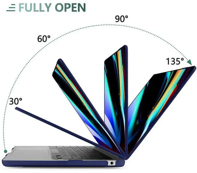 Alt view image 5 of 5 - Batianda Compatible for M4 MacBook Air 15 inch Case 2025 2024 M3 2023 M2 Chip Model A3241/A3114/A2941, Hard Shell Case with Screen Protector Silicone Keyboard Cover, Matte Navy