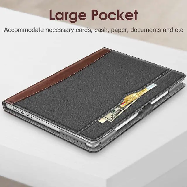 Alt view image 3 of 5 - Fintie Sleeve Case for MacBook Pro 16 Inch Case A3403 A3186 A2991 A2780 A2485 A2141 (2019 2020 2021 2022 2023 2024 Release), Premium PU Leather Protective Folio Book Cover, Gray