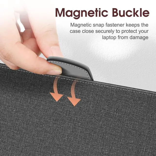 Alt view image 5 of 5 - Fintie Sleeve Case for MacBook Pro 16 Inch Case A3403 A3186 A2991 A2780 A2485 A2141 (2019 2020 2021 2022 2023 2024 Release), Premium PU Leather Protective Folio Book Cover, Gray