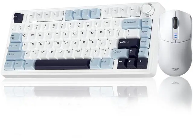 Main image of AULA Wireless Keyboard and Mouse Combo, F75 75% Mechanical Keyboards, Hot Swappable Custom Keyboard+SC580 Wireless Gaming Mouse White