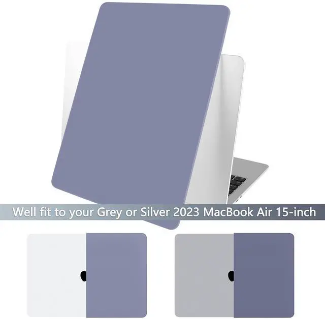 Alt view image 3 of 5 - Batianda Compatible for New MacBook Air 15 inch Case 2025 M4 2024 M3 2023 M2 Chip Version, Rubberized Smooth Touch Plastic Protective Hard Shell with Screen Protector Keyboard Cover,Lavender Grey
